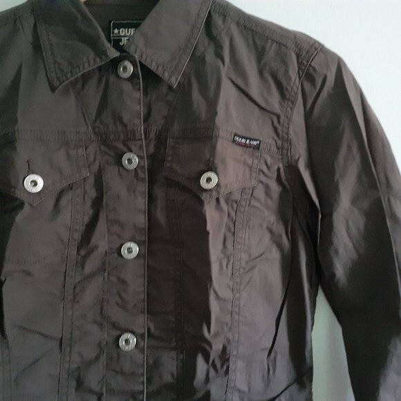 Guess Authentic Jeans Cropped Button Army Green Utility Military Jacket S/P - Picture 6 of 13